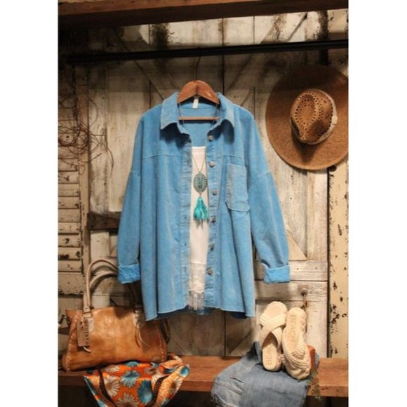 Vintage 80's Saint Germain Long Sleeve Notch Lapel Button Up Blue Denim Jacket M - Picture 2 of 16